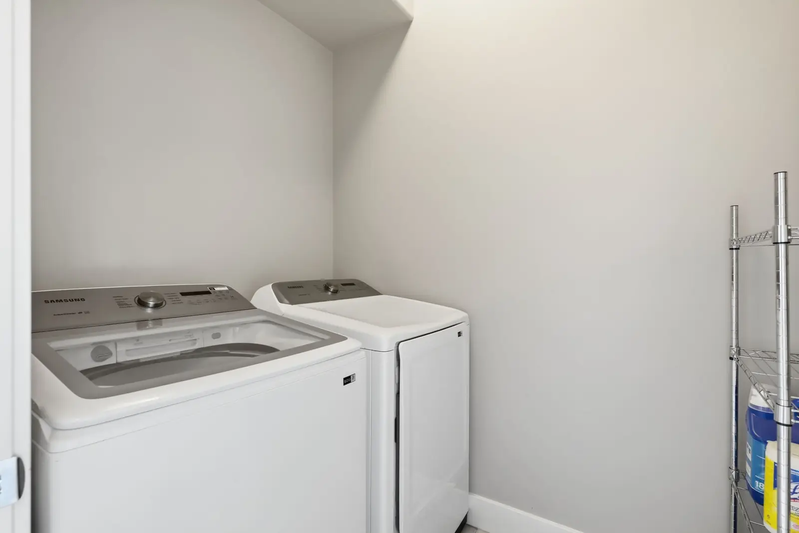 Upper floor laundry with washer and dryer